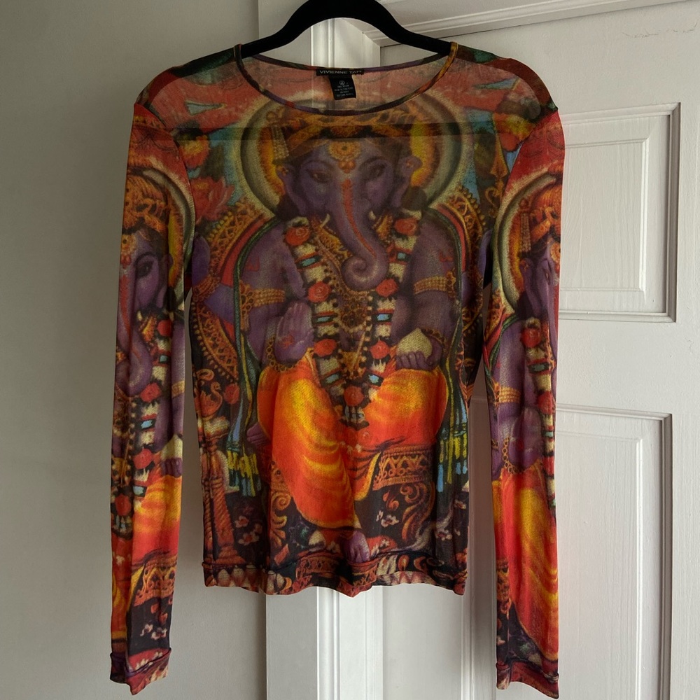 🚨‼️Archival vintage Vivienne Tam mesh Ganesha top incredibly rare🚨‼️